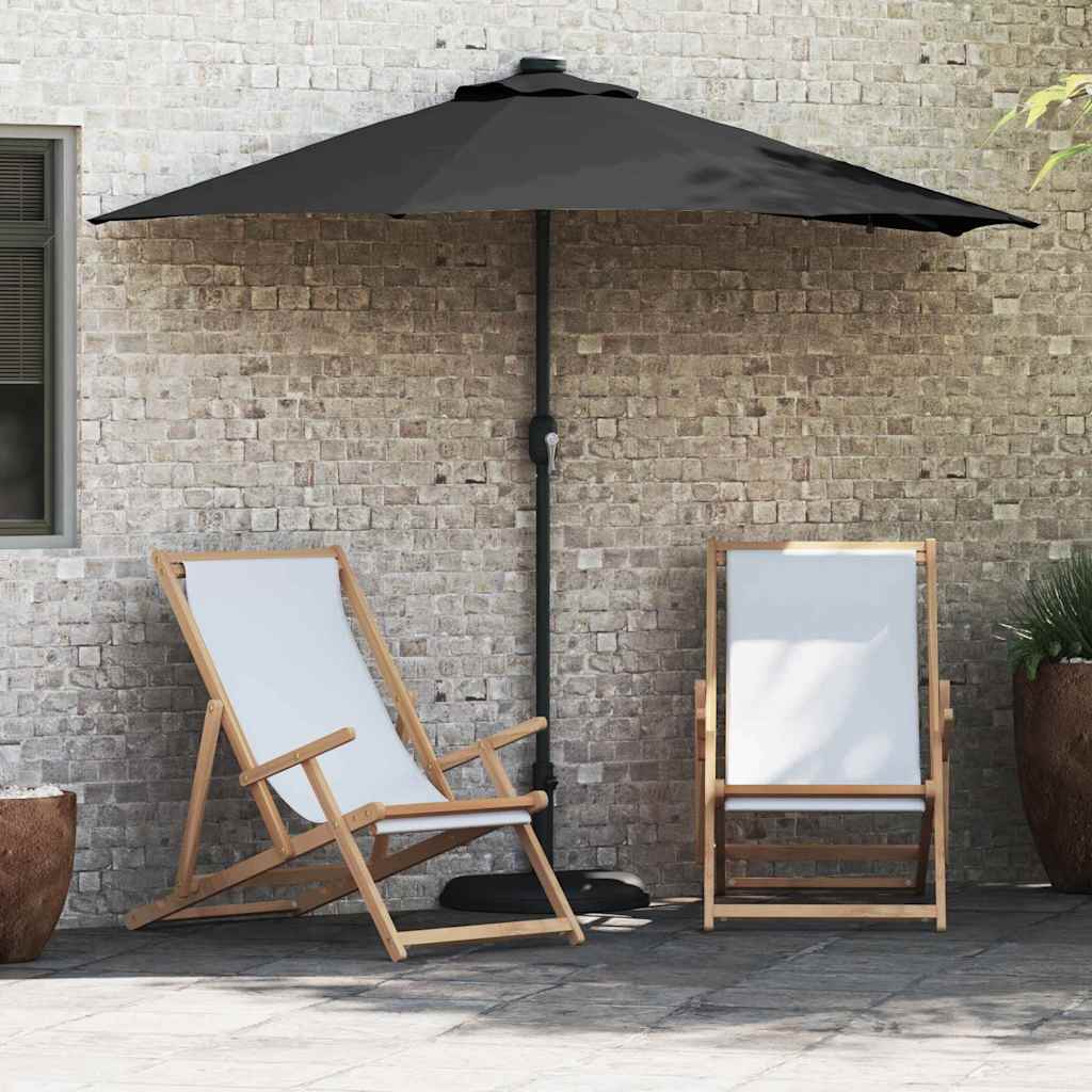 vidaXL Garten-Sonnenschirm Schwarz 294 x 150 x 223 cm