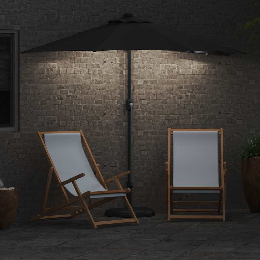 vidaXL Garten-Sonnenschirm Schwarz 294 x 150 x 223 cm