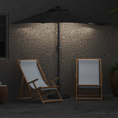 vidaXL Garten-Sonnenschirm Schwarz 294 x 150 x 223 cm
