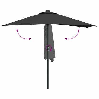 vidaXL Garten-Sonnenschirm Schwarz 294 x 150 x 223 cm