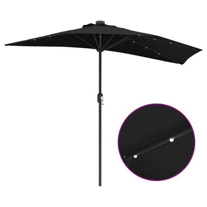 vidaXL Garten-Sonnenschirm Schwarz 294 x 150 x 223 cm