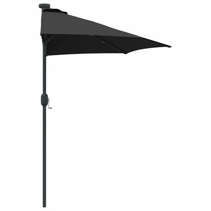 vidaXL Garten-Sonnenschirm Schwarz 294 x 150 x 223 cm
