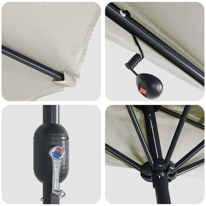 Garten-Sonnenschirm Sand 294 x 150 x 224 cm Polyester und Stahl