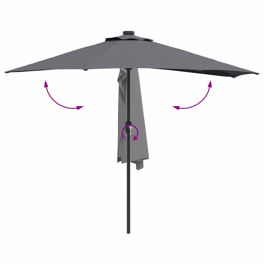 vidaXL Garten-Sonnenschirm Anthrazit 294 x 150 x 224 cm