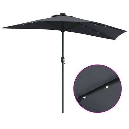 vidaXL Garten-Sonnenschirm Anthrazit 294 x 150 x 224 cm