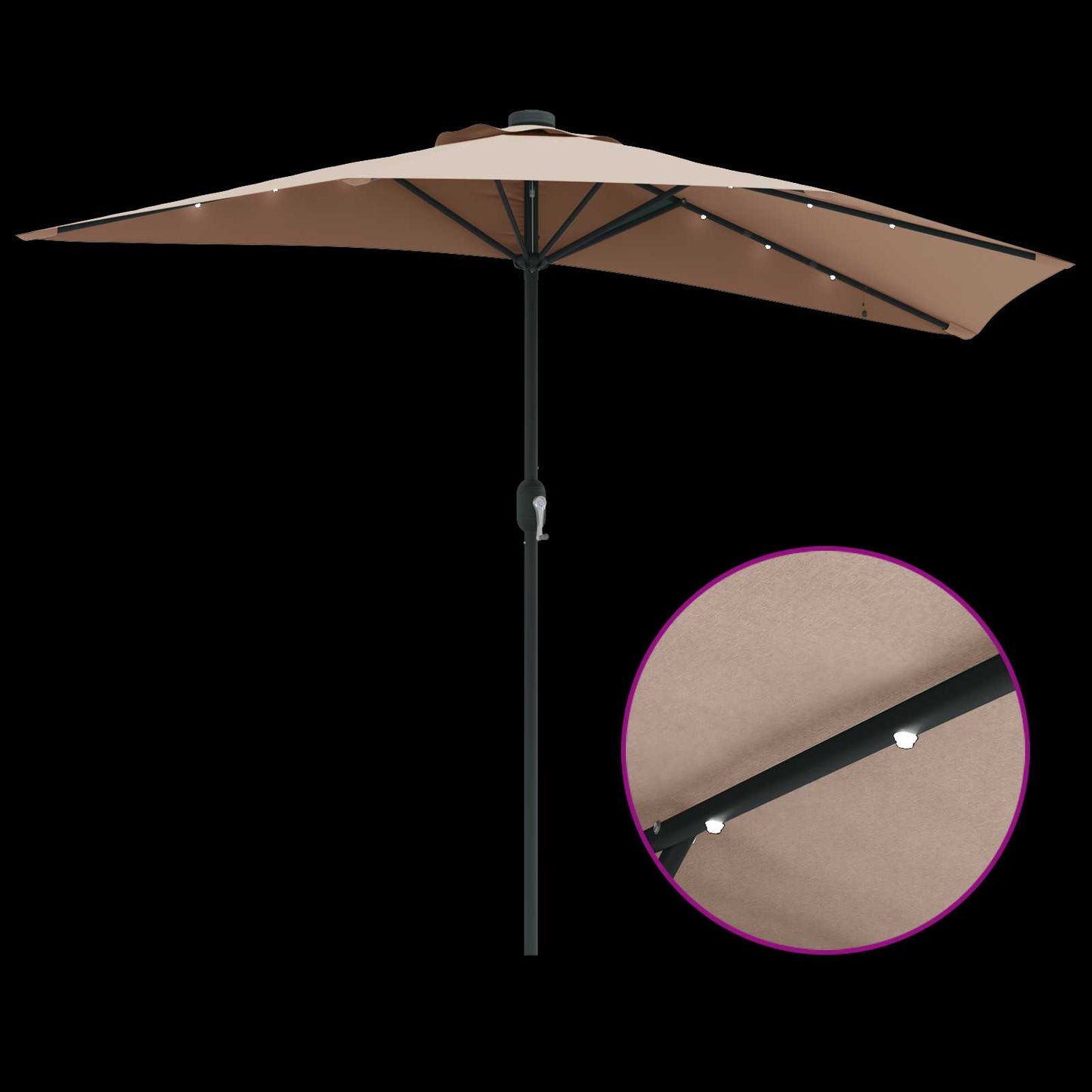 vidaXL Garten-Sonnenschirm Taupe 294 x 150 x 224 cm