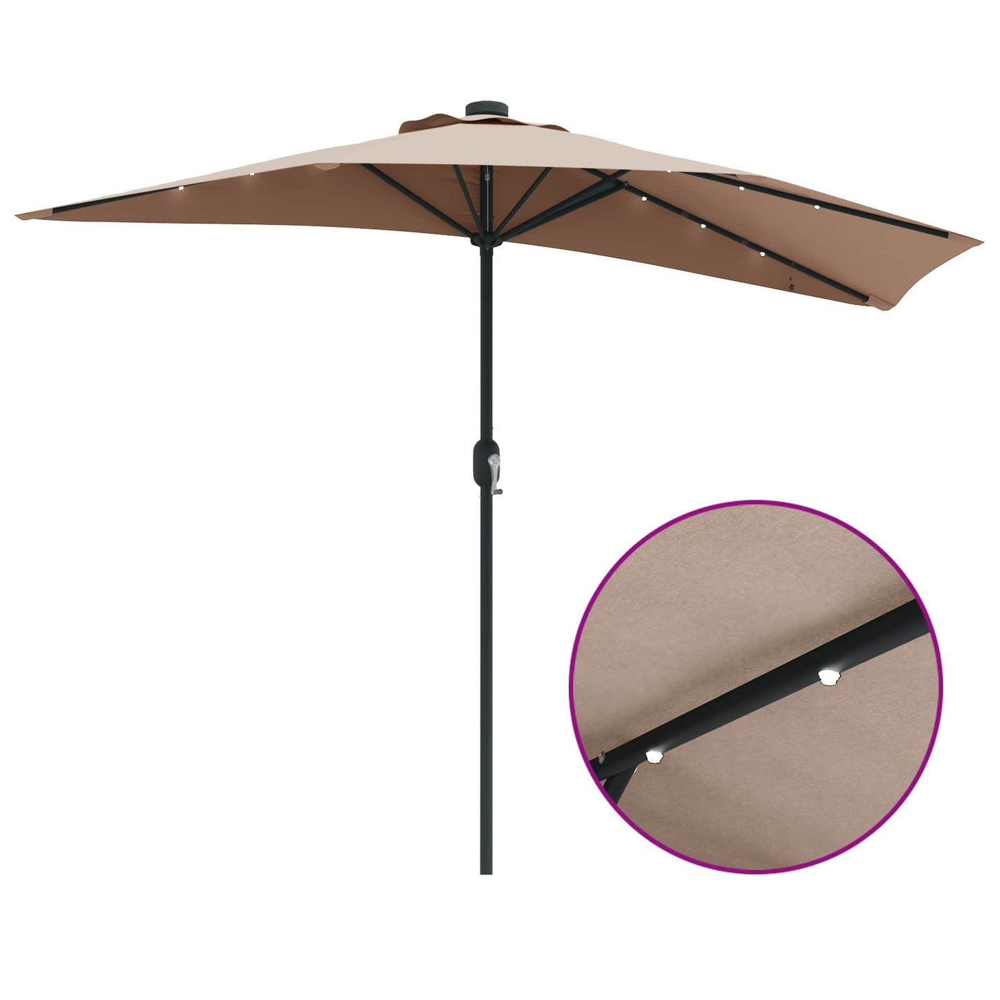 vidaXL Garten-Sonnenschirm Taupe 294 x 150 x 224 cm