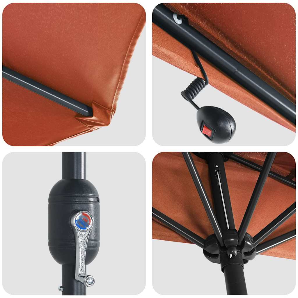 Garten-Sonnenschirm Terrakotta 294 x 150 x 224 cm