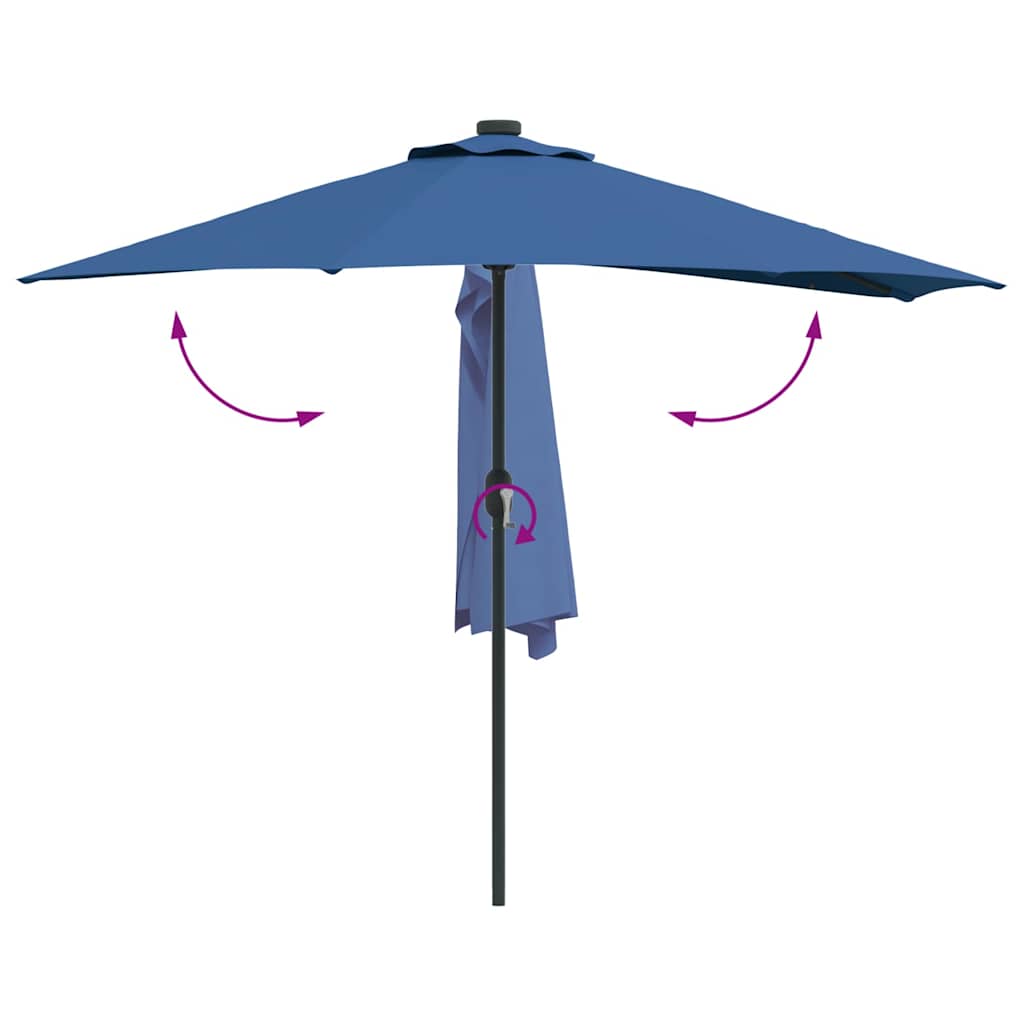 vidaXL Garten-Sonnenschirm Azurblau 294 x 150 x 224 cm