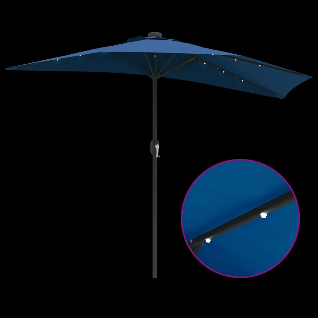 vidaXL Garten-Sonnenschirm Azurblau 294 x 150 x 224 cm
