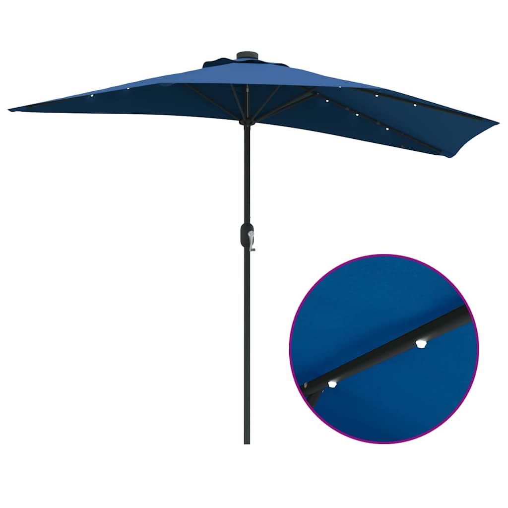 vidaXL Garten-Sonnenschirm Azurblau 294 x 150 x 224 cm