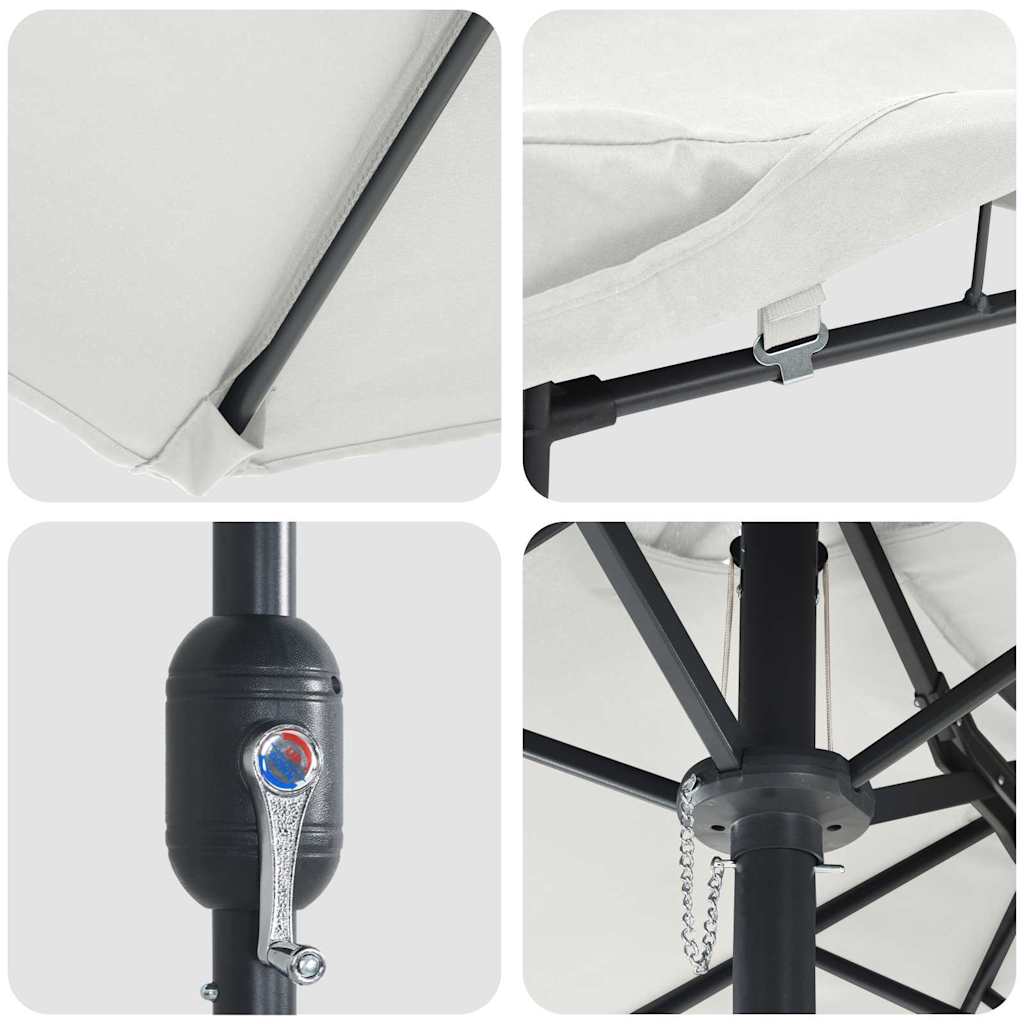 Garten-Sonnenschirm Sand 385 x 209 x 244 cm Polyester und Stahl