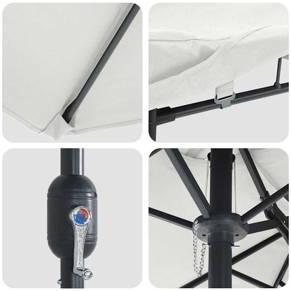 Garten-Sonnenschirm Sand 385 x 209 x 244 cm Polyester und Stahl