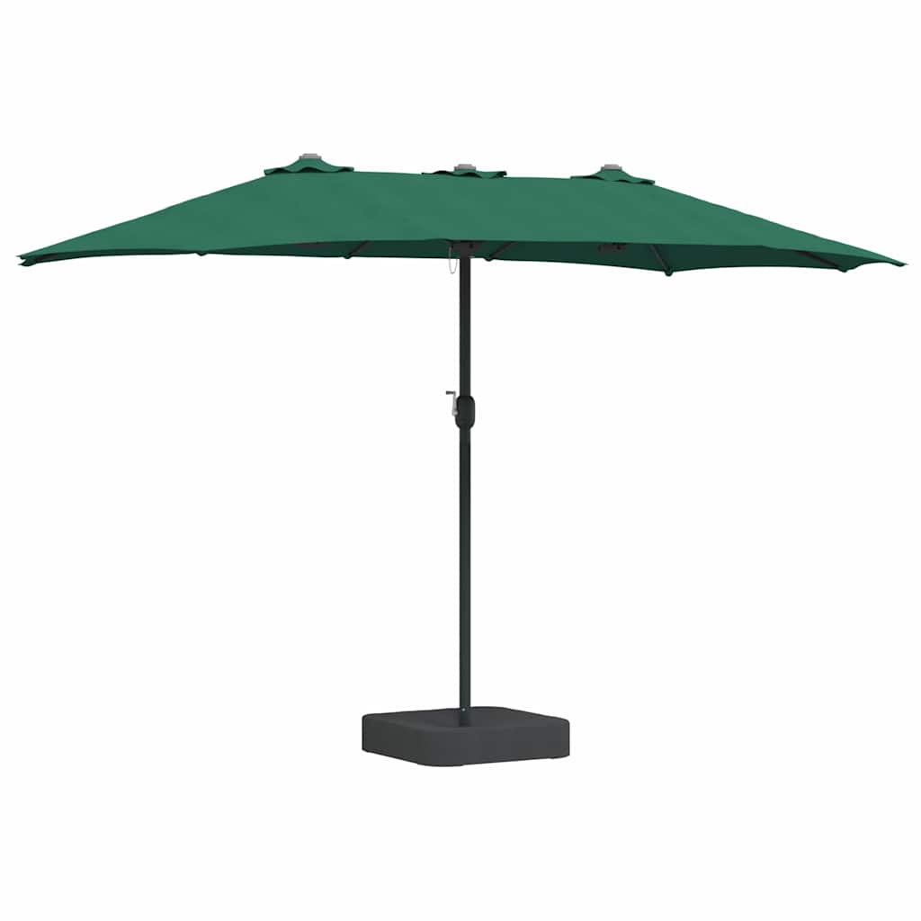 vidaXL Garten-Sonnenschirm Grün 385 x 209 x 244 cm Polyester und Stahl