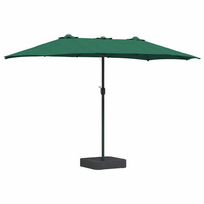 vidaXL Garten-Sonnenschirm Grün 385 x 209 x 244 cm Polyester und Stahl