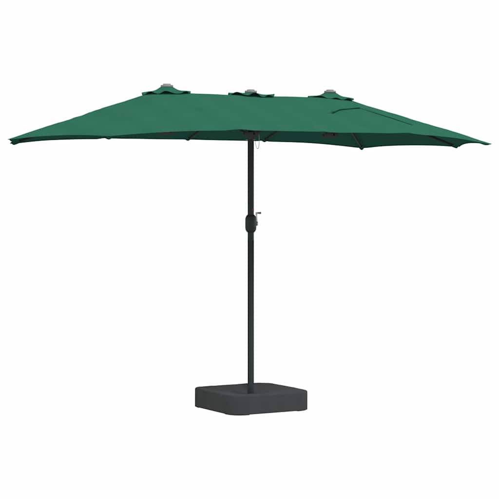 vidaXL Garten-Sonnenschirm Grün 385 x 209 x 244 cm Polyester und Stahl