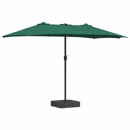 vidaXL Garten-Sonnenschirm Grün 385 x 209 x 244 cm Polyester und Stahl