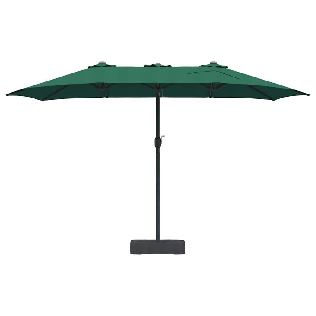 vidaXL Garten-Sonnenschirm Grün 385 x 209 x 244 cm Polyester und Stahl