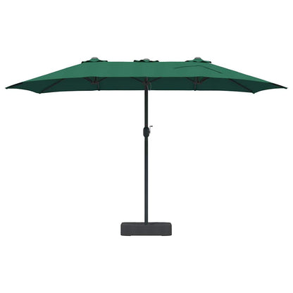 vidaXL Garten-Sonnenschirm Grün 385 x 209 x 244 cm Polyester und Stahl