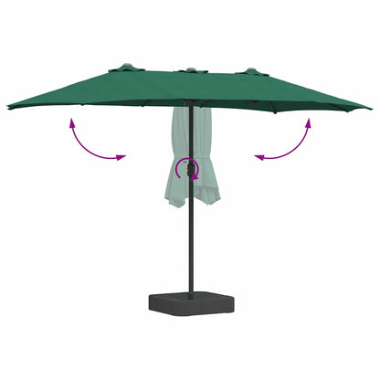 vidaXL Garten-Sonnenschirm Grün 385 x 209 x 244 cm Polyester und Stahl