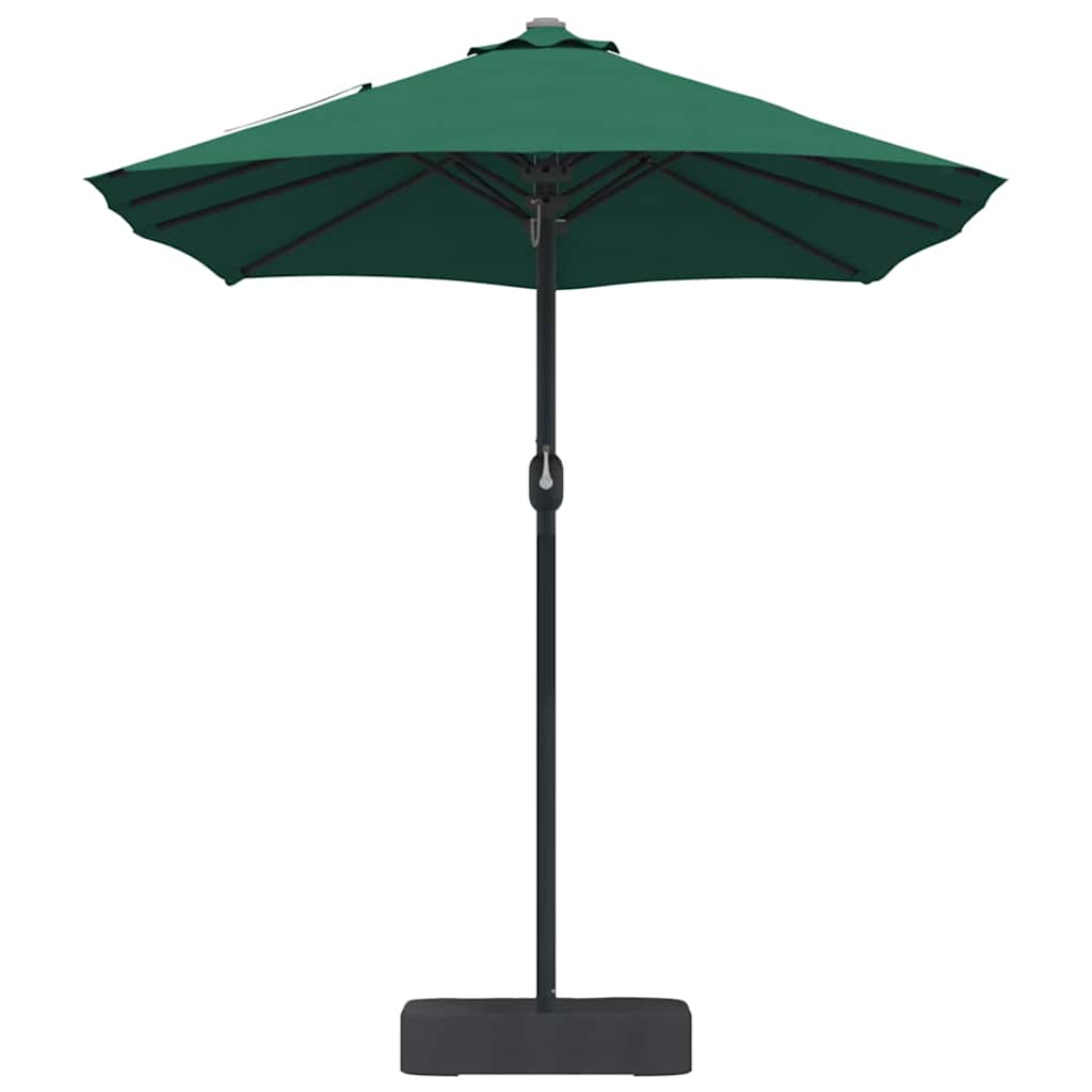 vidaXL Garten-Sonnenschirm Grün 385 x 209 x 244 cm Polyester und Stahl