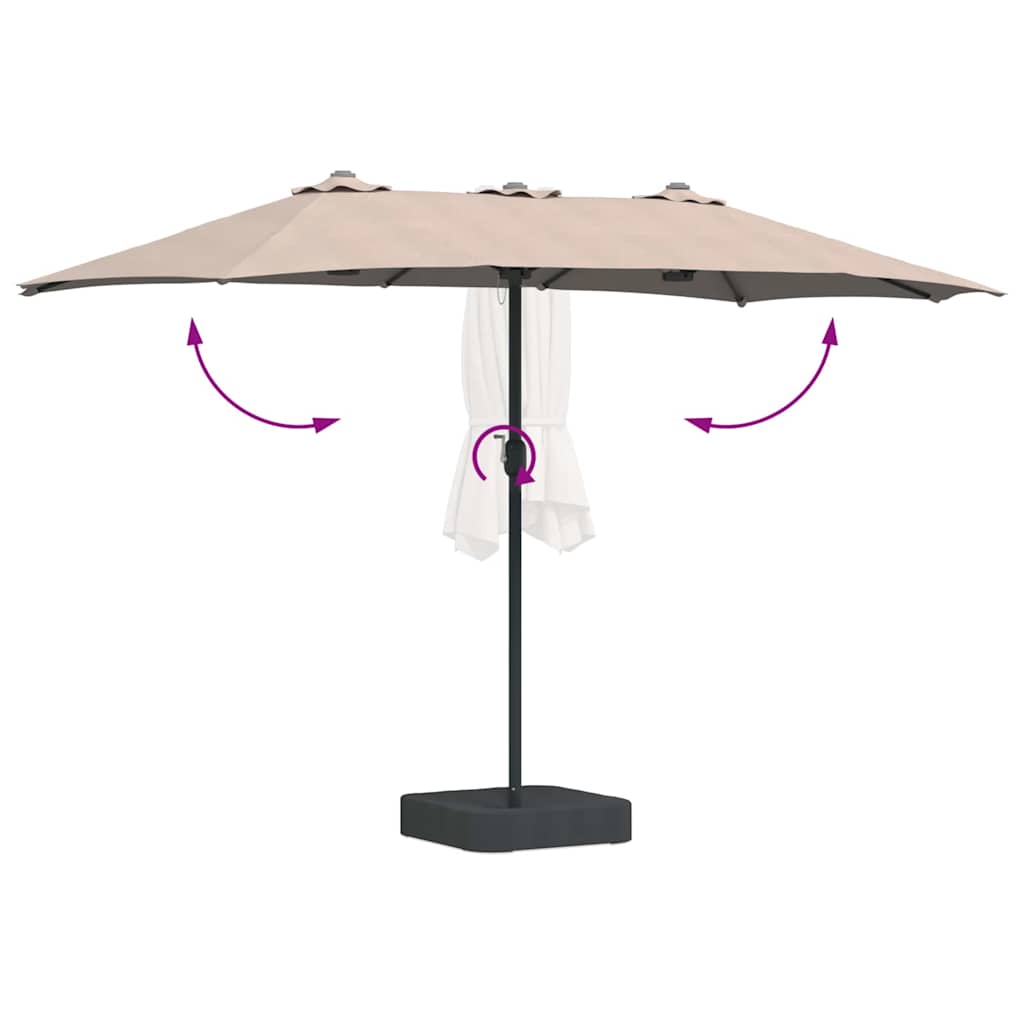 Garten-Sonnenschirm Taupe 385 x 209 x 244 cm