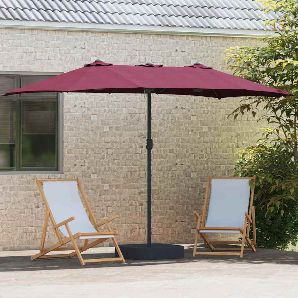 vidaXL Garten-Sonnenschirm Bordeauxrot 385 x 209 x 244 cm