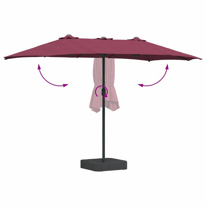 vidaXL Garten-Sonnenschirm Bordeauxrot 385 x 209 x 244 cm