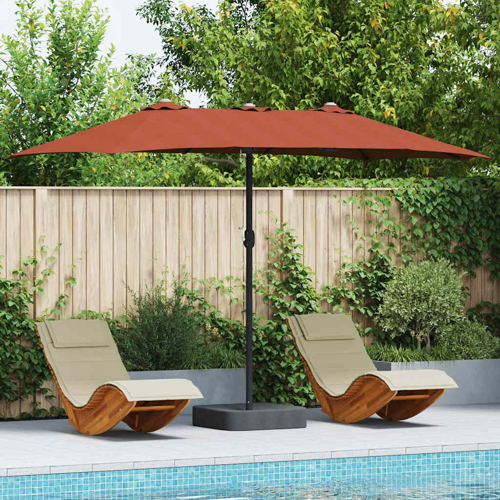 vidaXL Garten-Sonnenschirm Terrakotta 385 x 209 x 244 cm