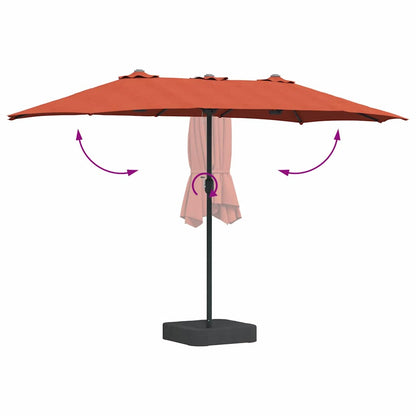 vidaXL Garten-Sonnenschirm Terrakotta 385 x 209 x 244 cm