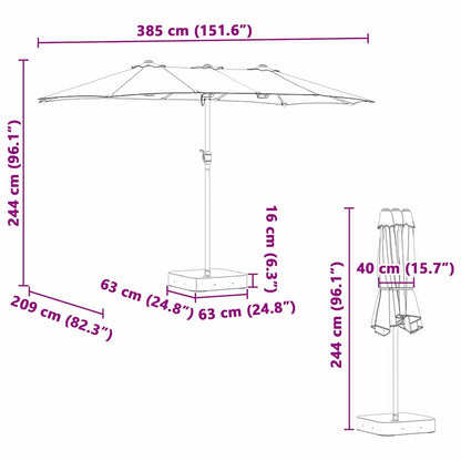 vidaXL Garten-Sonnenschirm Terrakotta 385 x 209 x 244 cm