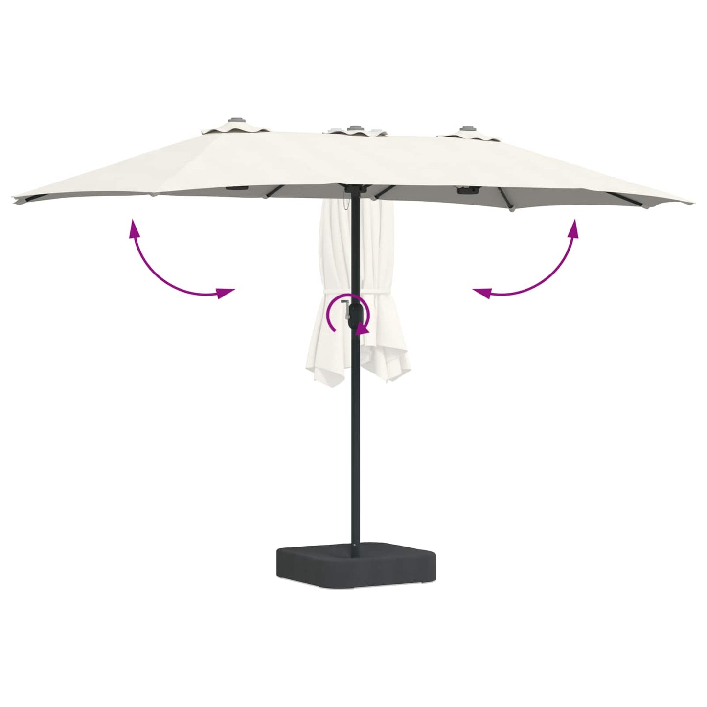 vidaXL Garten-Sonnenschirm Sand und Anthrazit 385 x 209 x 244 cm
