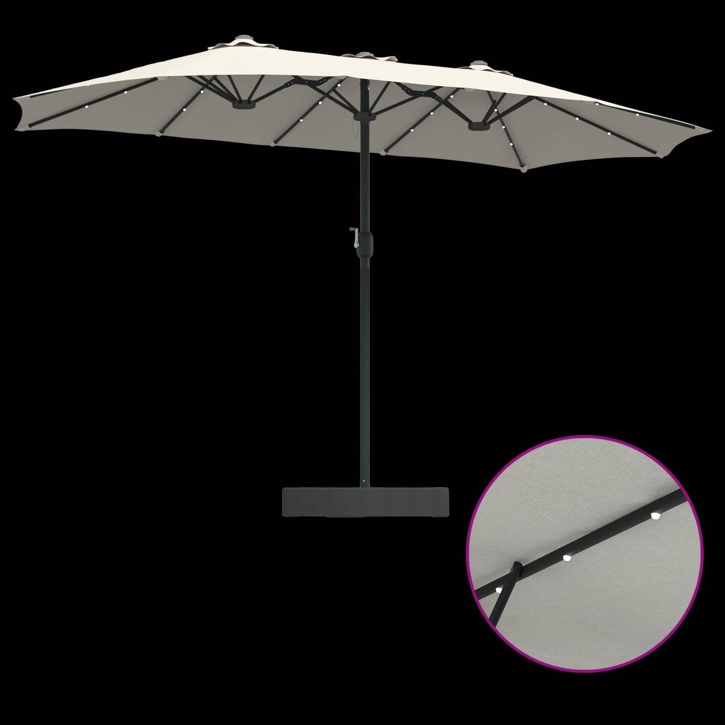 vidaXL Garten-Sonnenschirm Sand und Anthrazit 385 x 209 x 244 cm