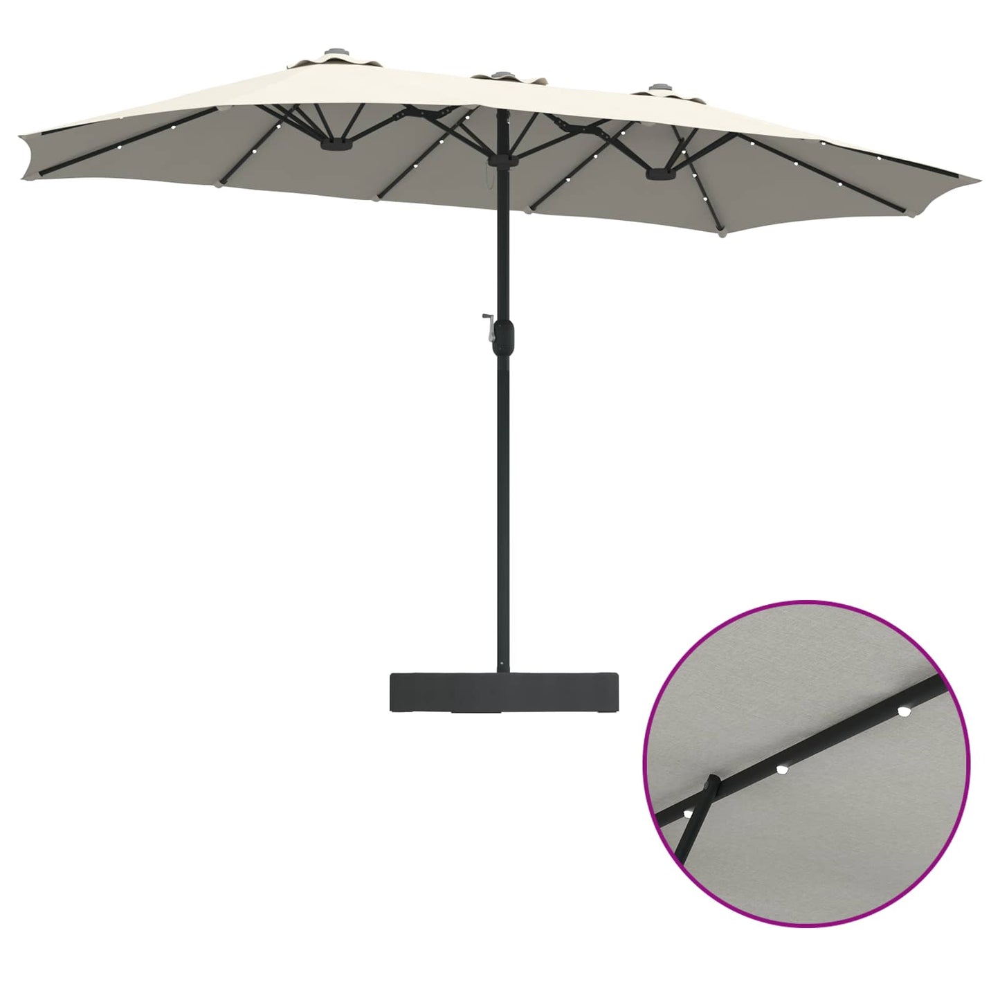 vidaXL Garten-Sonnenschirm Sand und Anthrazit 385 x 209 x 244 cm