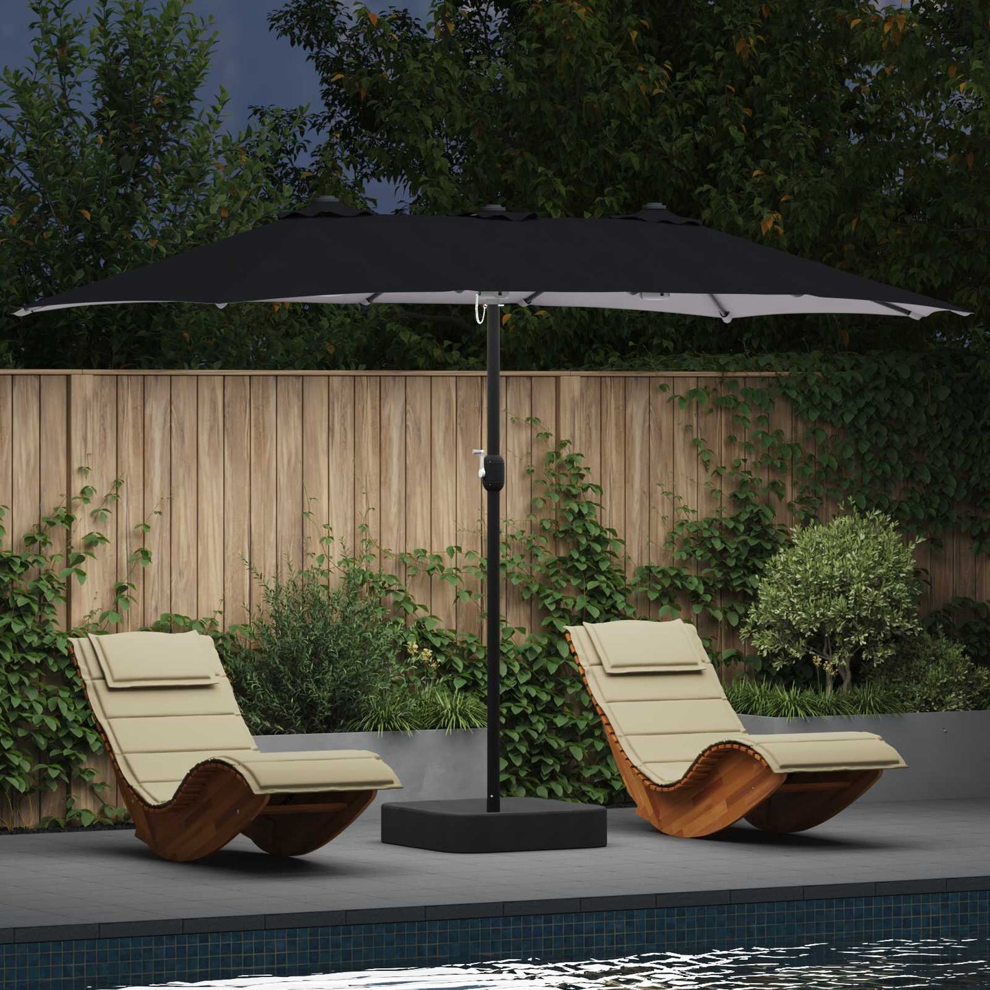 vidaXL Garten-Sonnenschirm Anthrazit 385 x 209 x 244 cm Polyester