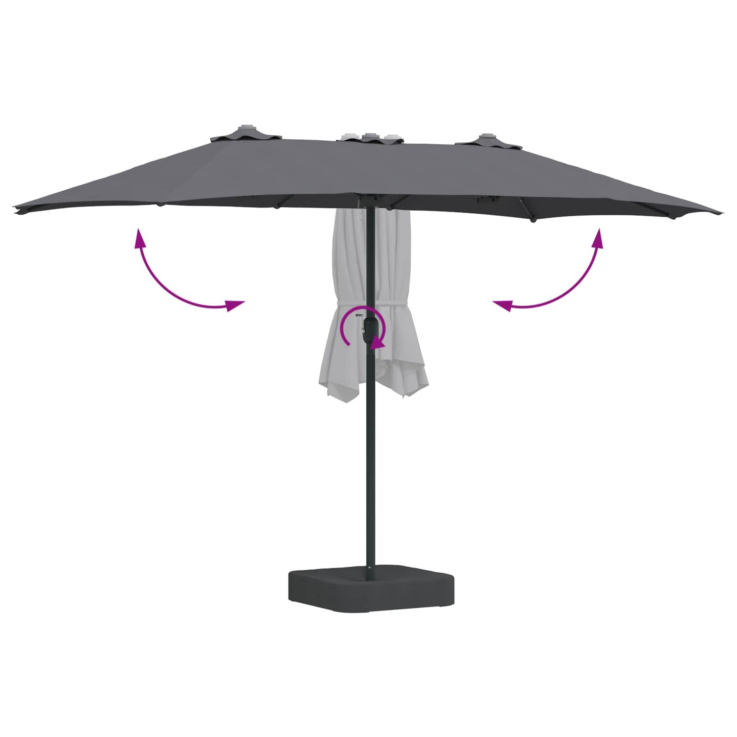 vidaXL Garten-Sonnenschirm Anthrazit 385 x 209 x 244 cm Polyester