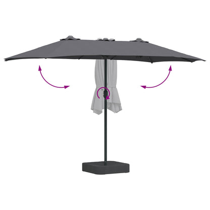 vidaXL Garten-Sonnenschirm Anthrazit 385 x 209 x 244 cm Polyester