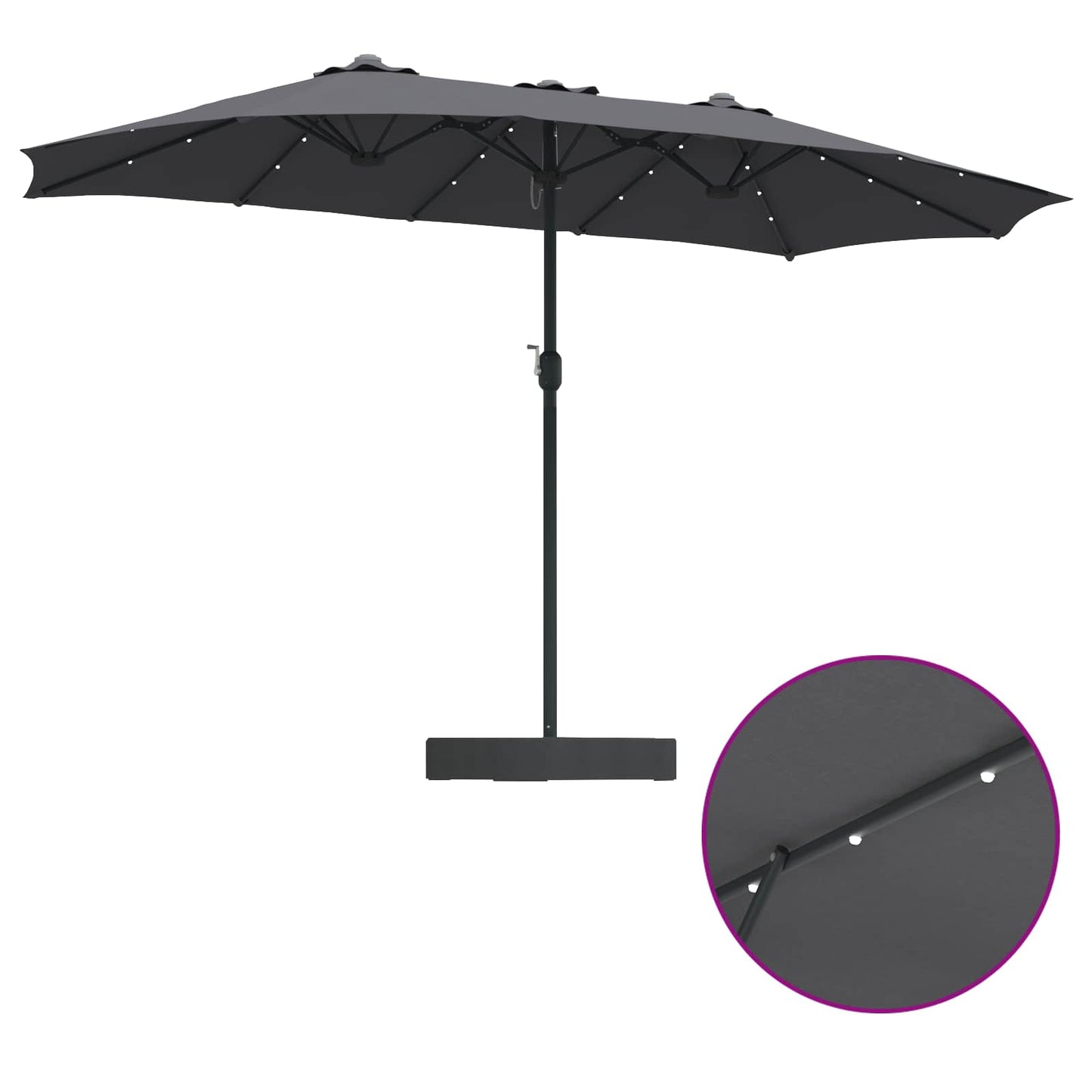 vidaXL Garten-Sonnenschirm Anthrazit 385 x 209 x 244 cm Polyester