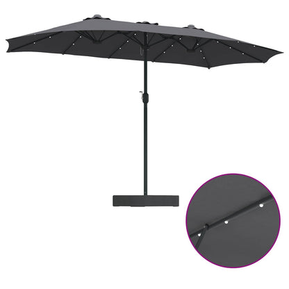 vidaXL Garten-Sonnenschirm Anthrazit 385 x 209 x 244 cm Polyester