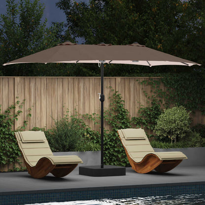 Garten-Sonnenschirm Taupe 385 x 209 x 244 cm Polyester