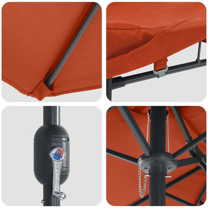 Garten-Sonnenschirm Terrakotta 385 x 209 x 244 cm Polyester