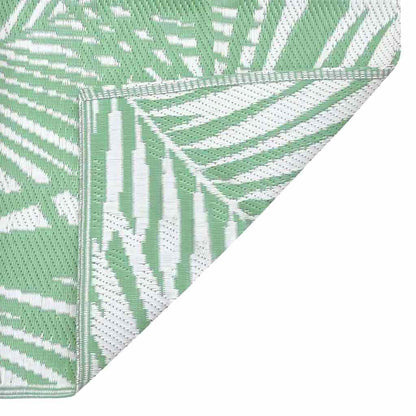 Outdoor-Teppich Blatt ARAKIL Grün und Weiß 400 x 300 cm