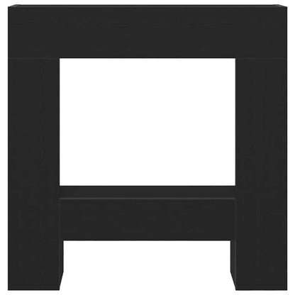 Kaminumrandung Schwarz Eichen-Optik 81x18x82 cm Holzwerkstoff