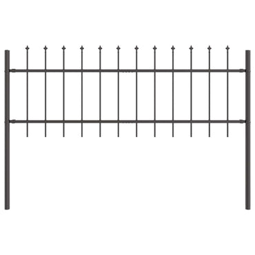 vidaXL Gartenzaun 2 pcs Grau 3,4 x 0,6 m Pulverbeschichteter Stahl