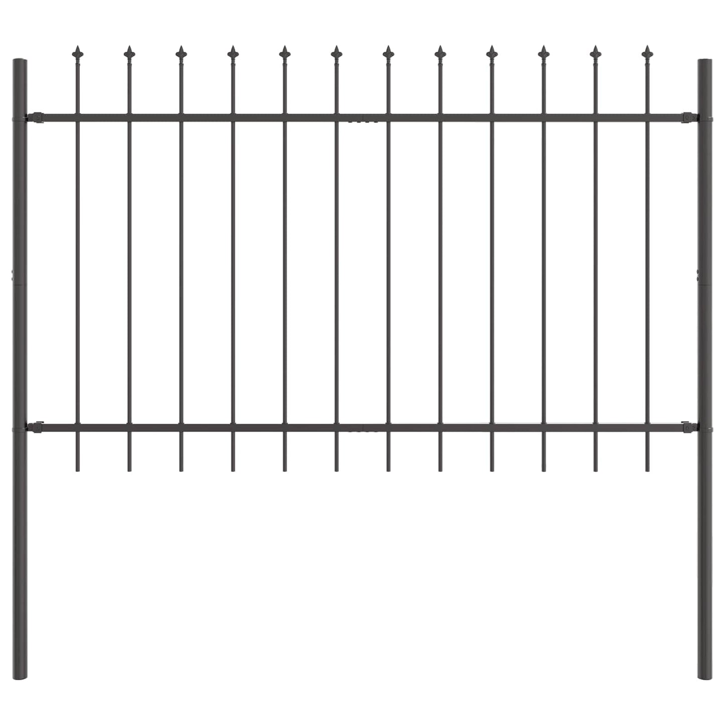 vidaXL Gartenzaun 2 pcs Grau 3,4 x 1 m Pulverbeschichteter Stahl