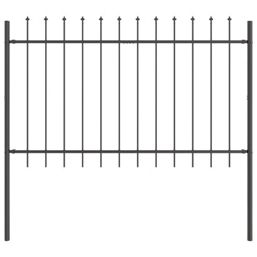 vidaXL Gartenzaun 2 pcs Grau 3,4 x 1 m Pulverbeschichteter Stahl