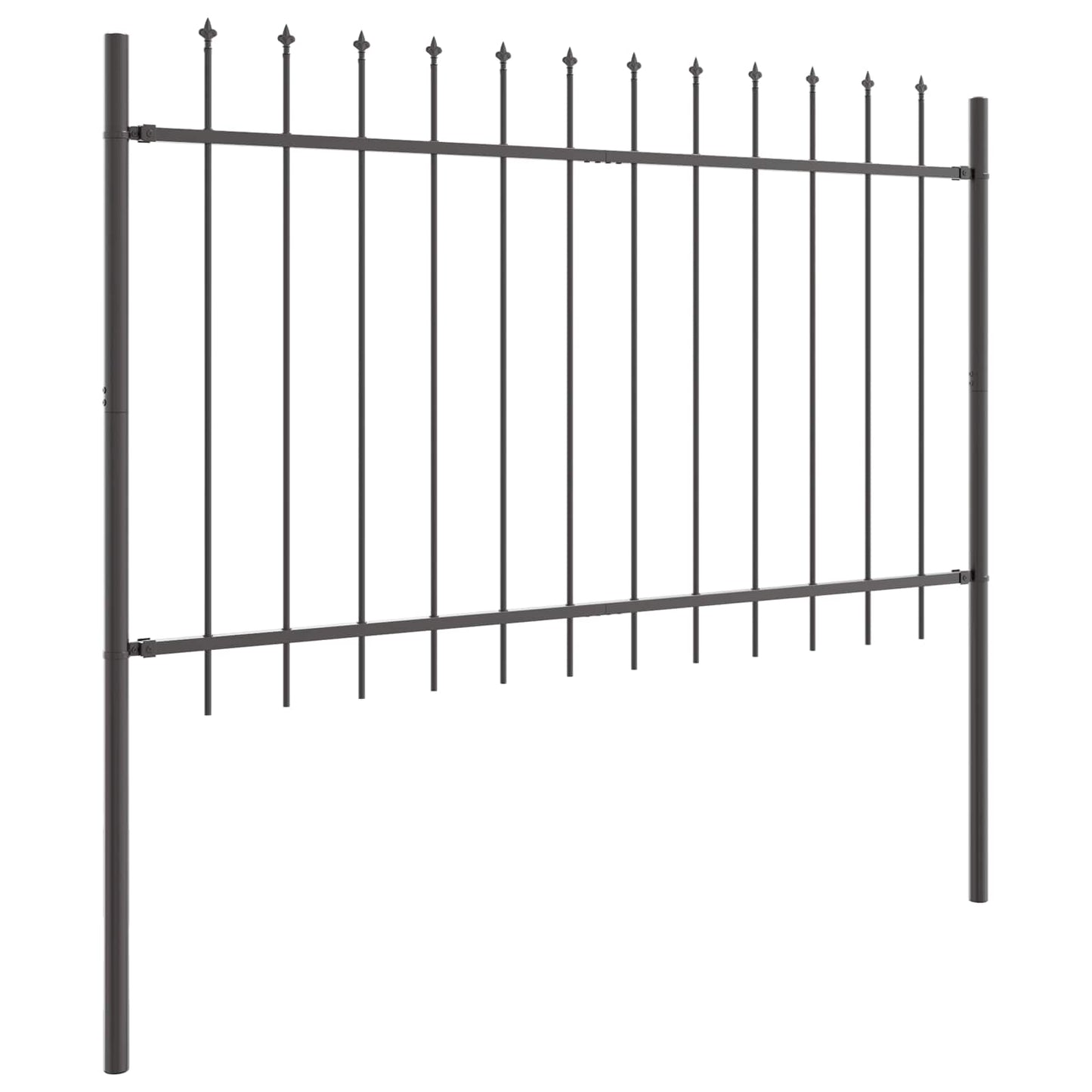 vidaXL Gartenzaun 2 pcs Grau 3,4 x 1 m Pulverbeschichteter Stahl