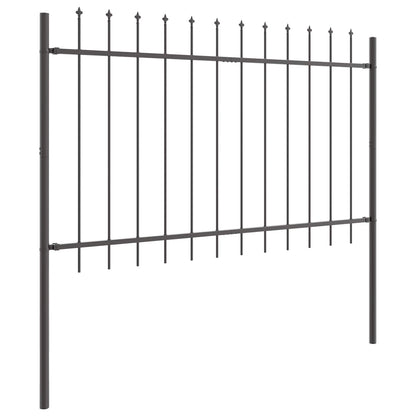 vidaXL Gartenzaun 2 pcs Grau 3,4 x 1 m Pulverbeschichteter Stahl