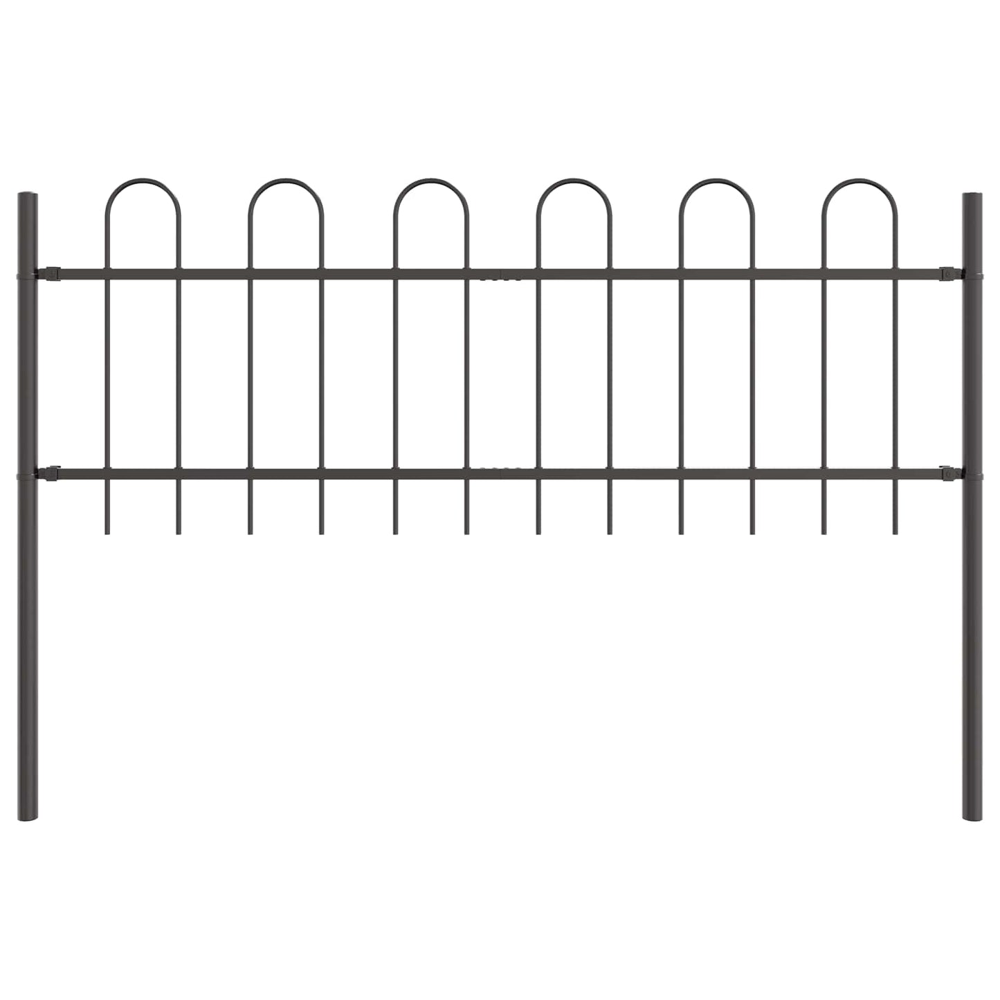 vidaXL Gartenzaun 2 pcs Grau 3,4 x 0,6 m Pulverbeschichteter Stahl