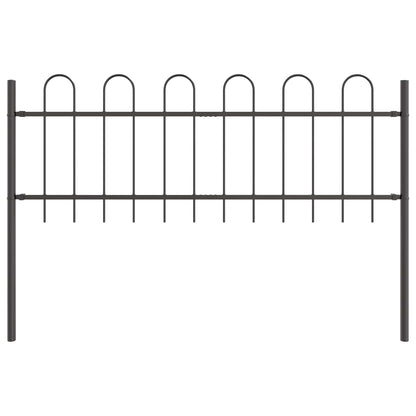 vidaXL Gartenzaun 2 pcs Grau 3,4 x 0,6 m Pulverbeschichteter Stahl